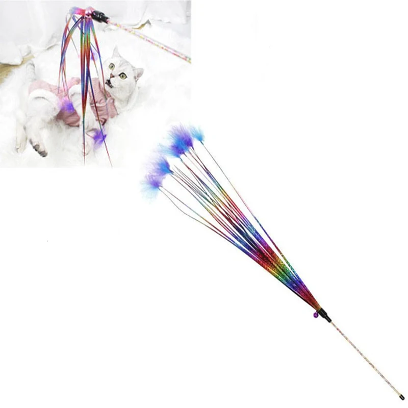 

Cat Toy Interactive Teaser Creative Long Tassel Cat Wand Toy Kitten Teasing with Bell Interactive Kitten Play Toys Cats Supplies