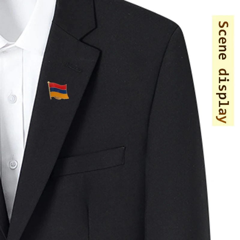 Armenia National Flag Crystal Epoxy Metal Enamel Badge Paint Brooch Souvenir Lapel Pins | Дом и сад