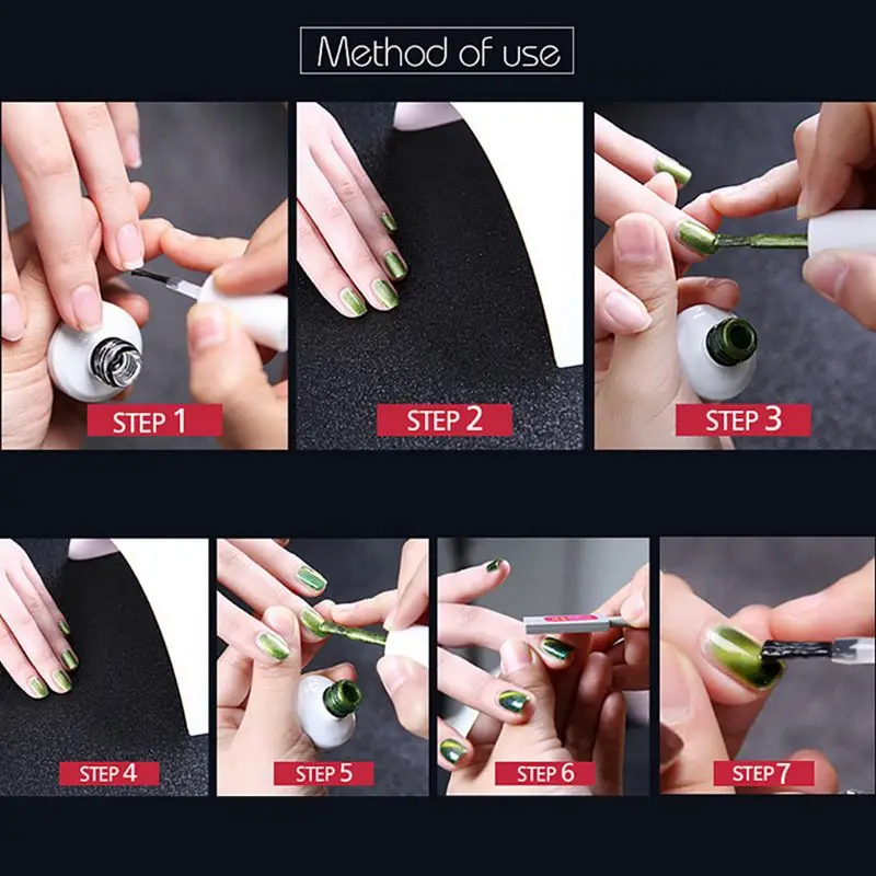 

8pcs UV Nail Gel Polish Set Soak Off Magnetic Nails Art DIY Stick Manicure Tools