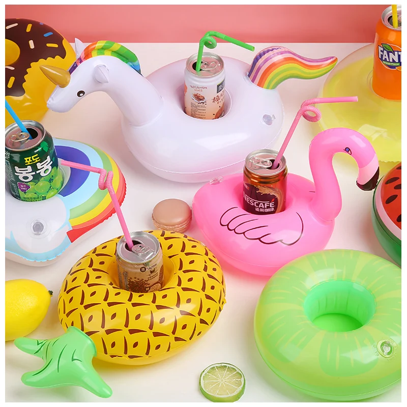 

7 Types Mini Floating Cup Holder Pool Swimming Water Toys Party Beverage Boats Baby Pool Toys Inflatable Flamingo Drink Holder