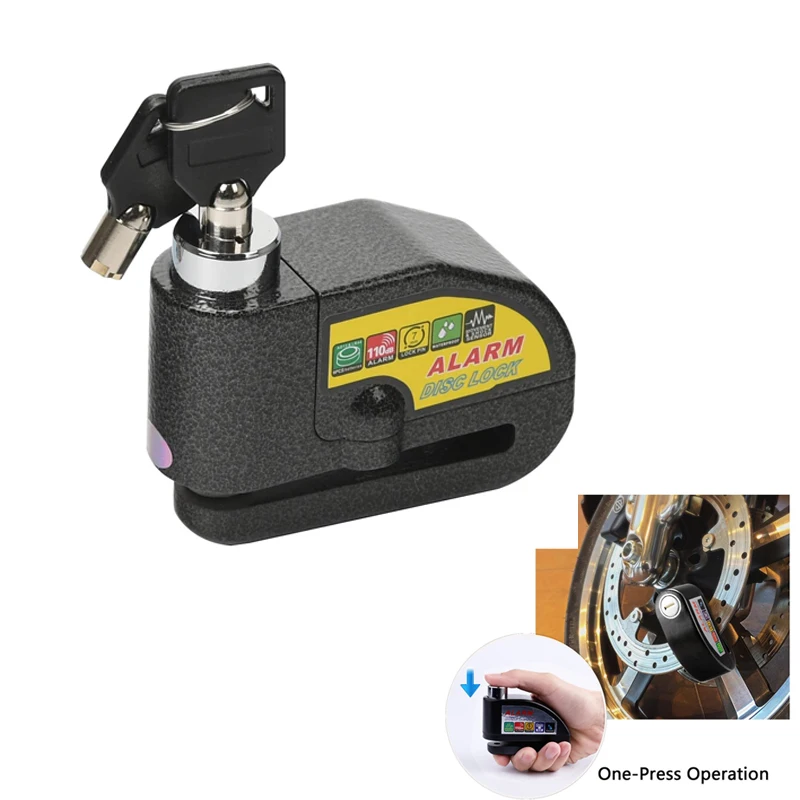 

Universal Motorcycle Bike Alarm sound lock motorcycle disc brake lock 110db loud Security Waterproof bicycle lock