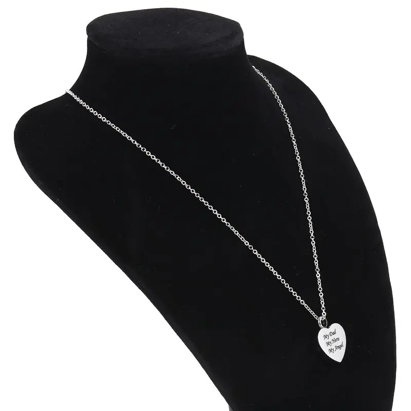 Колье с подвеской Мой папа мой герой ангел из нержавеющей стали | Строительство и