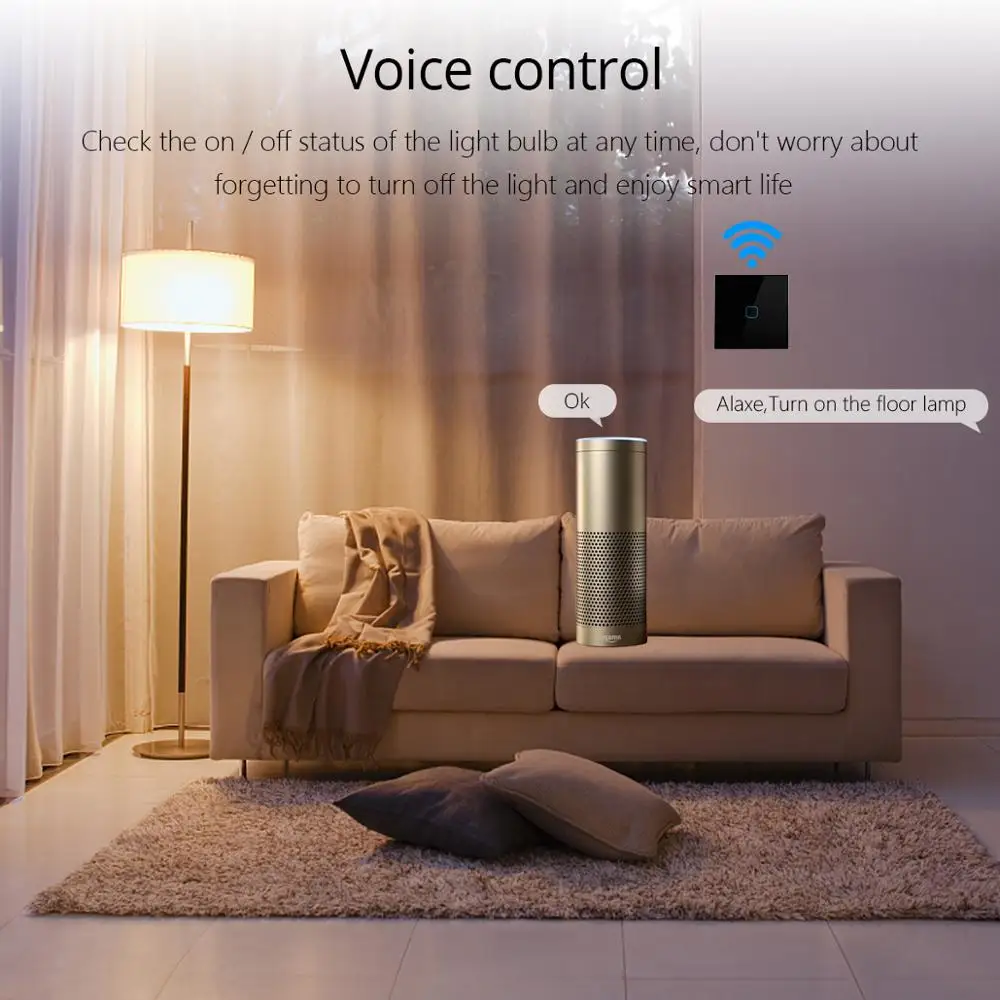 Умный выключатель Tuya Smart Home настенный сенсорный светильник ель с Wi Fi работает