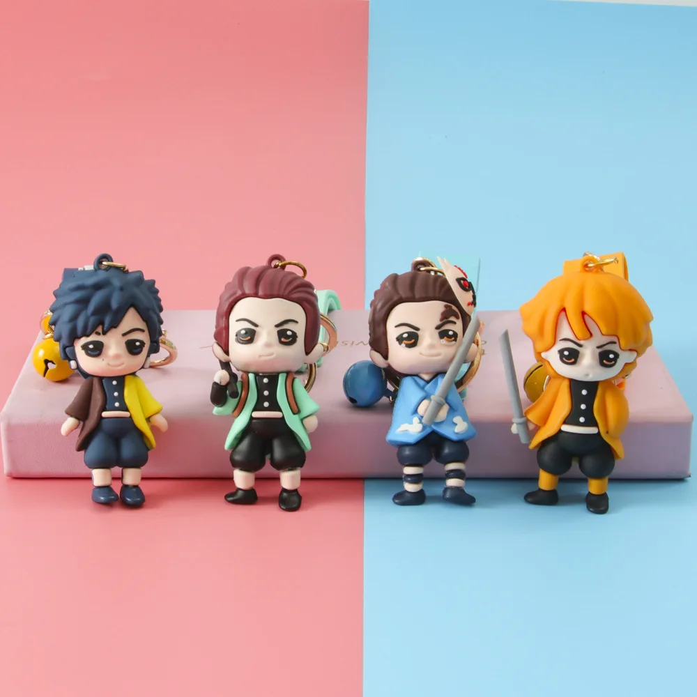 

6 шт./компл. фигурка аниме-убийца демонов брелок Kamado Tanjirou Kamado Nezuko Agatsuma Zenitsu Hashibira Inosuke фигурка модели игрушки