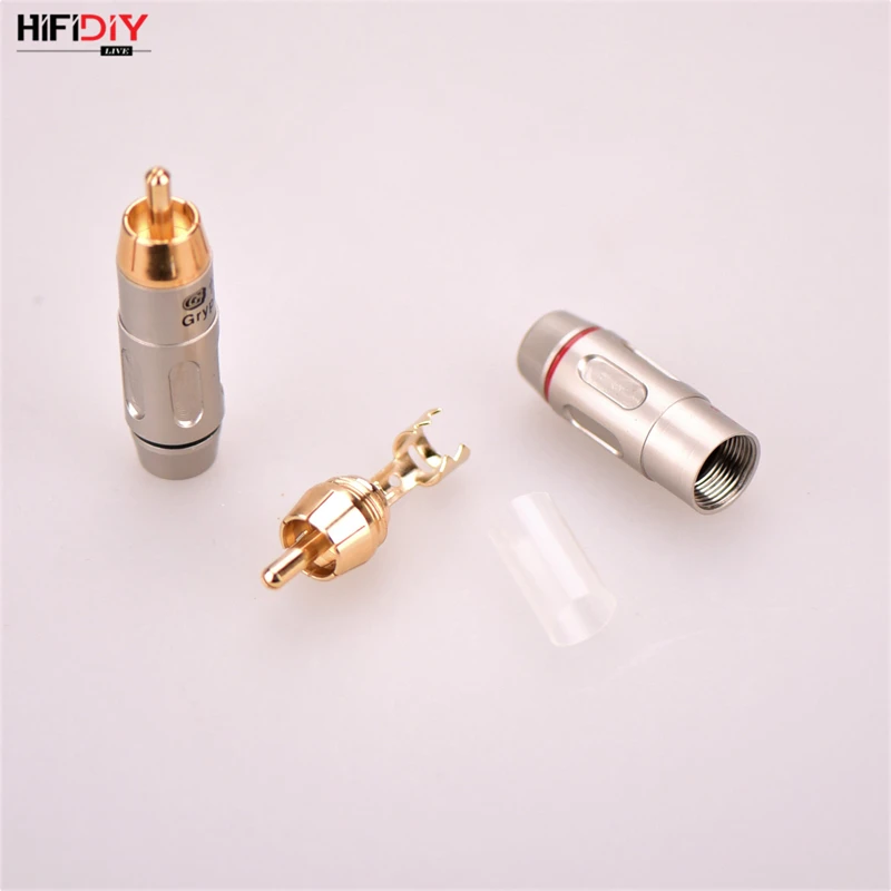HIFIDIY LIVE 2 шт./компл. RCA штекер аудио сигнала входной кабель провод позолоченный