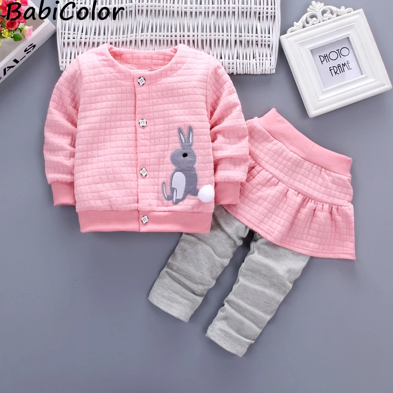 

Baby girls clothing sets spring autumn infant girls tracksuit set cartoon cardigan suit kids toddler girl christmas clothes set