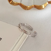 simple geometric twist line adjustable finger ring fashion women silver plated hollow out ring charm women nightclub jewelry