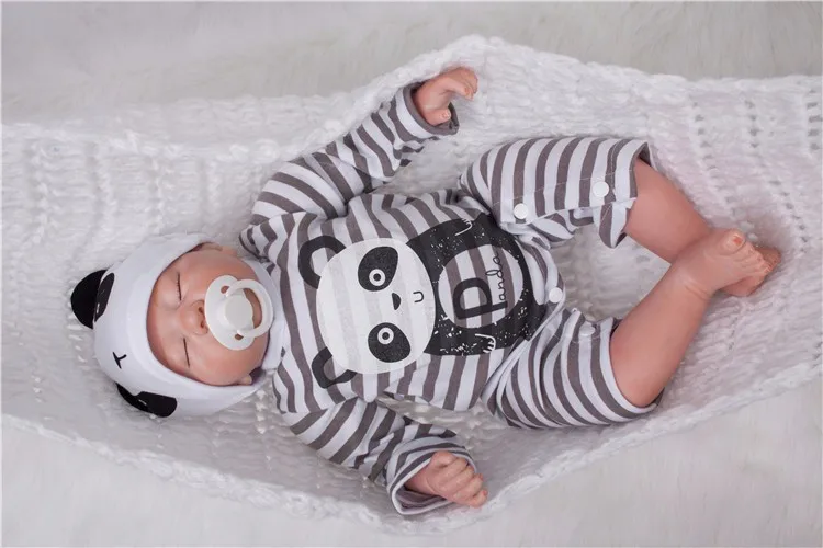 OtardDolls Bebe кукла-реборн 55 см, мягкая силиконовая кукла-Реборн, Реалистичная, для новорожденных, bebe, одежда с пандой для детей, подарки на день рождения