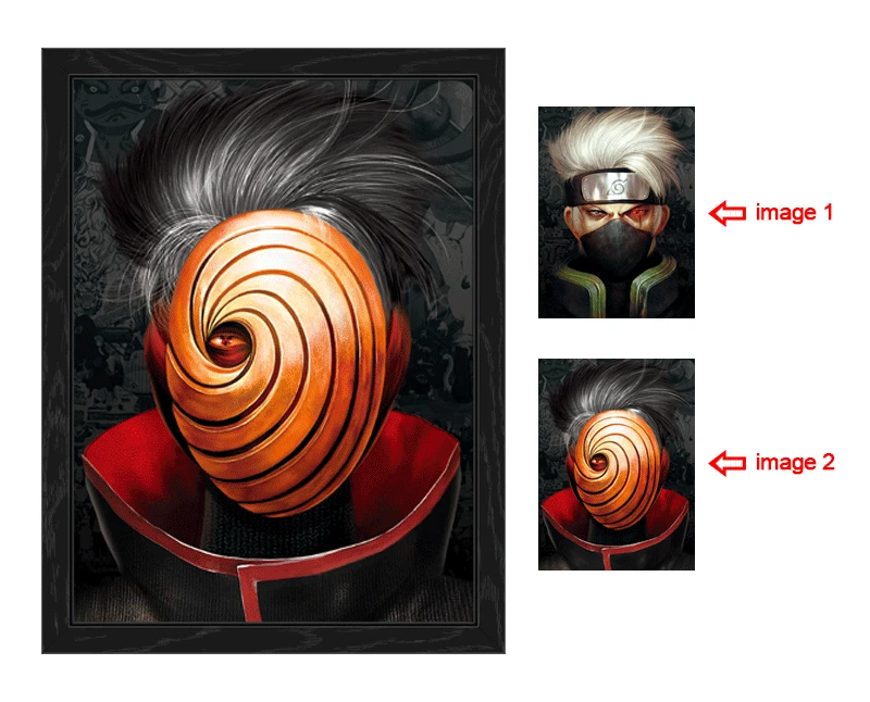 3D печать аниме постер Живопись линзовидный флип картина Obito/плакат с Какаши