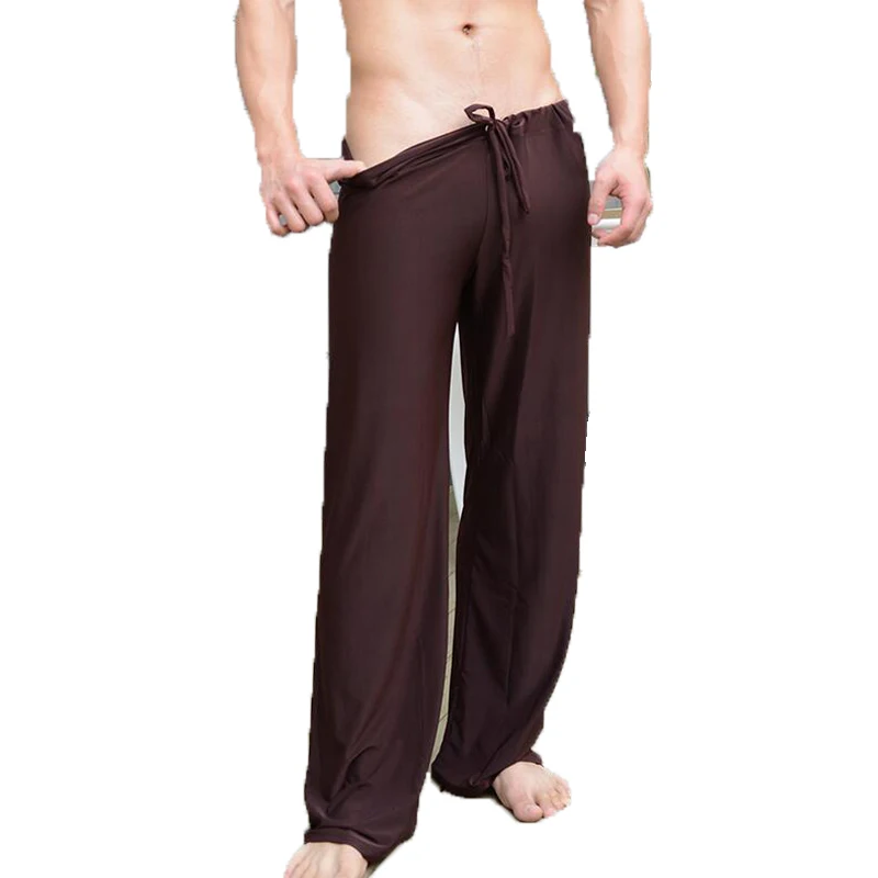 

Brand Man Long Pant Sleepwear Comfy Breathable Slip Mans Sleep Bottoms Men's Casual Trousers Homewear See Through Pajama Pants