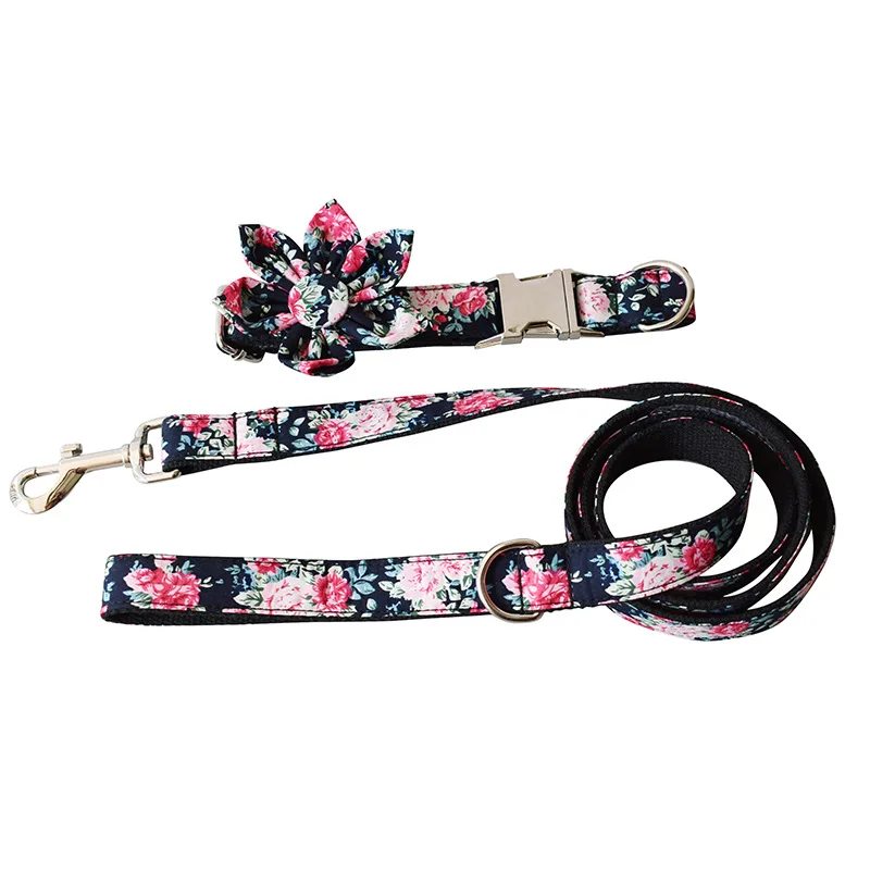 

Deep peony dog collar dog rope pet collar factory dog flower accessories