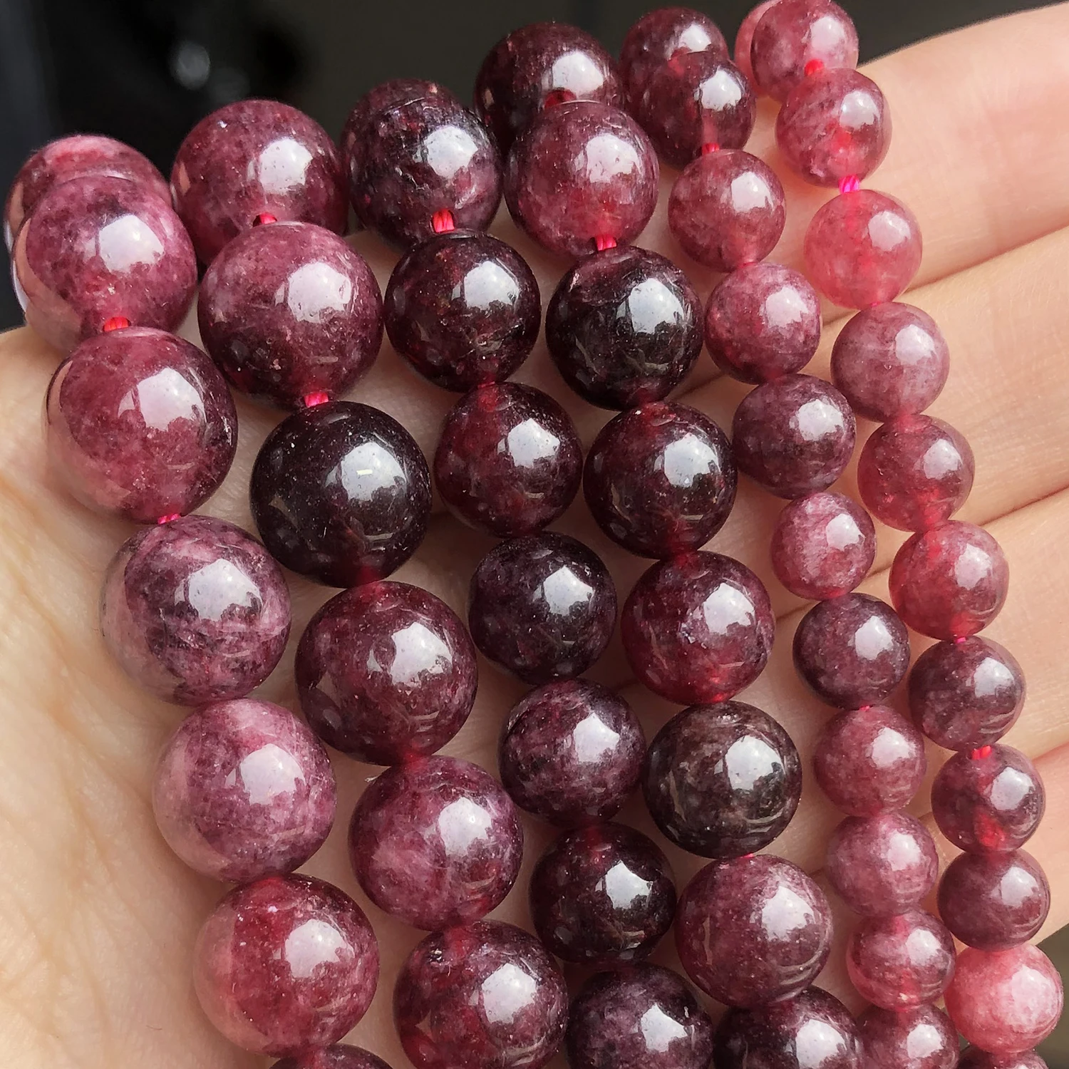 Купи Natural Stone Dark Red Garnet Quartz Round Loose Beads for Jewelry Making Diy Bracelet Accessories 15''Inches Pick Size 6 8 10mm за 144 рублей в магазине AliExpress