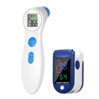 Пульсоксиметр на палец с зажимом, инфракрасный термометр для измерения пульса, лба, тела, бесконтактный термометр