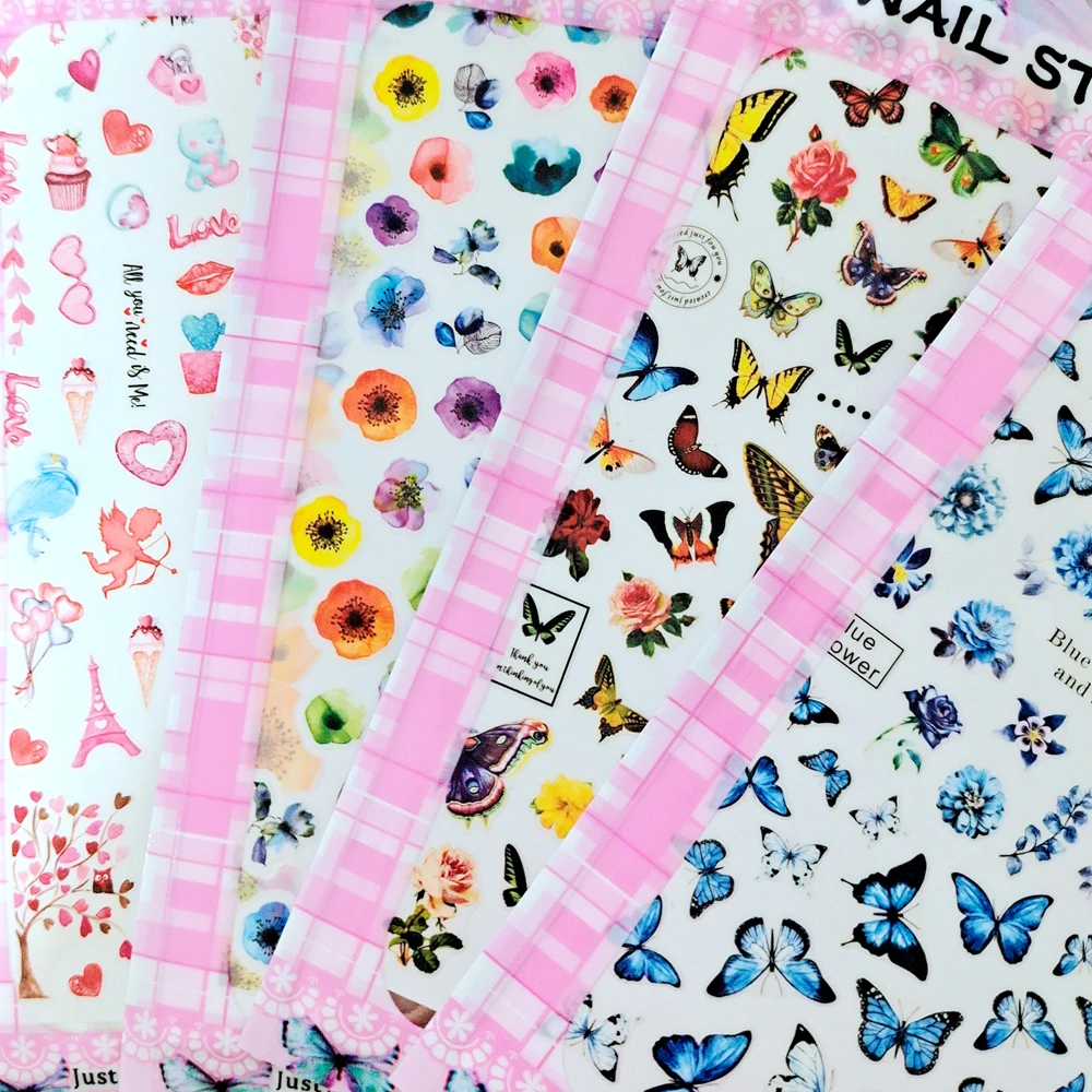 

Наклейки для ногтей 3D, 2 листа