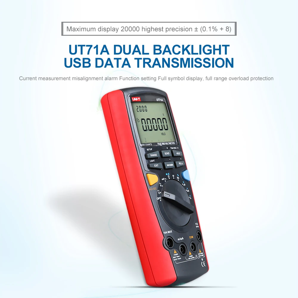 UT71A/71B/71C/71D/71E Средний размер интеллектуальный цифровой мультиметр ЖК-дисплей Профессиональный AC DC Автоматический диапазон True RMS непрерывность зуммер