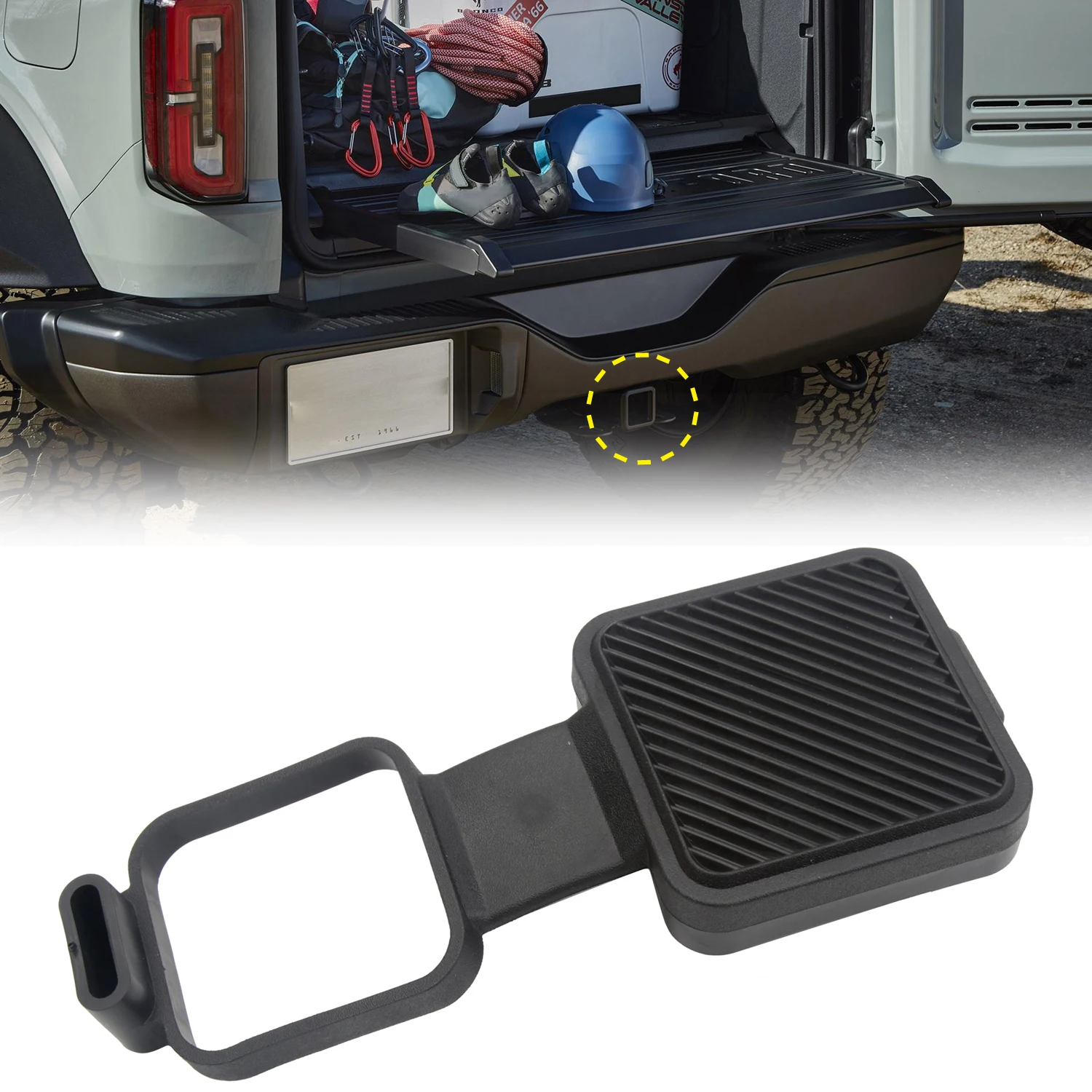 

Автомобильные аксессуары для Ford Bronco Sport 2021 2022, черные резиновые заглушки для буксировочного прицепа