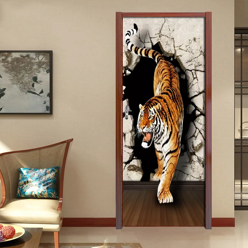 Водонепроницаемые самоклеящиеся съемные дверные наклейки из ПВХ сделай сам