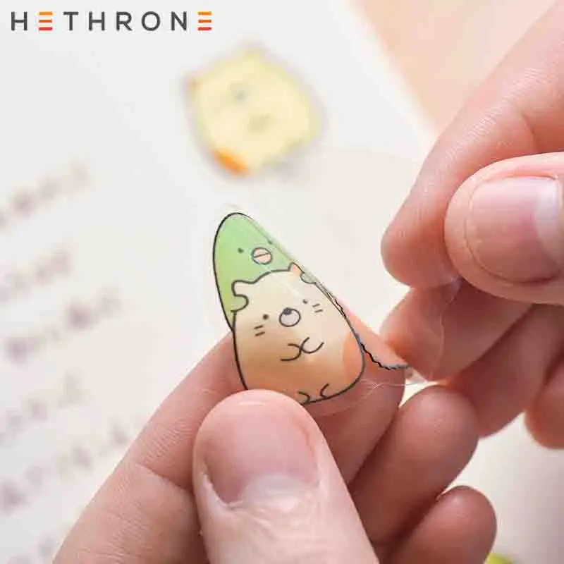 Hethrone креативный милый мультяшный животный прозрачный ПВХ стикер для учётной