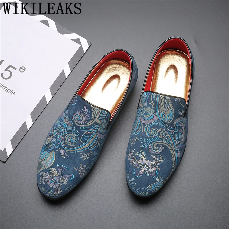 Туфли мужские классические с вышивкой лоферы элегантные итальянские