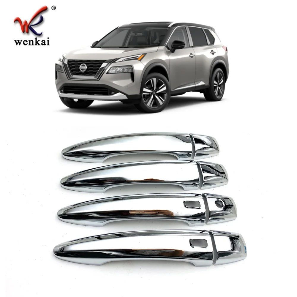 

For Nissan X-trail Xtrail Rogue T33 2021 2022 Door Handle Cover Cap Sticker ABS Chrome Car Accessories Styling