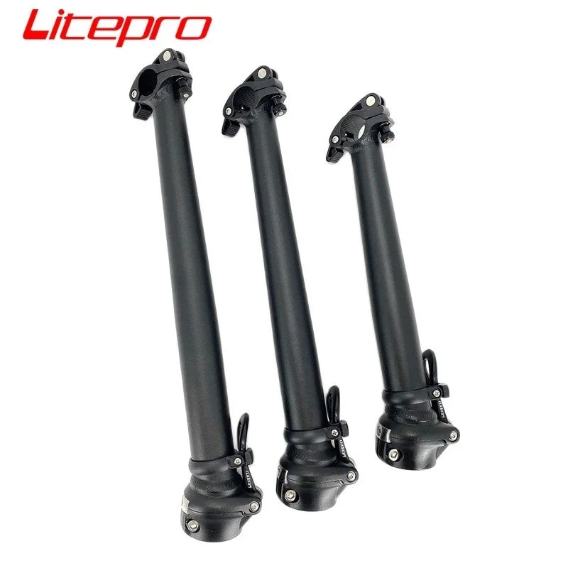 Litepro 29cm 35cm 40cm Folding Bike Stem 25.4mm 28.6mm Quick Release Outward Right Folding Aluminum Alloy Stems Black
