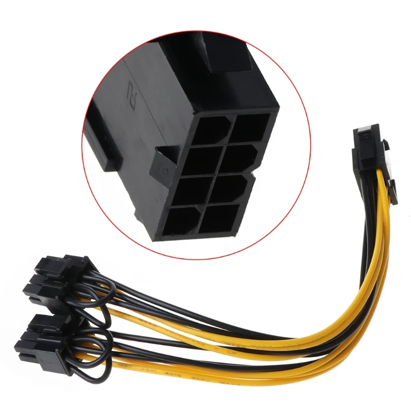 

CPU 8-Pin To Double PCI-E 8-Pin (6P+2P) Splitter Cable Power Supply Cord 25cm