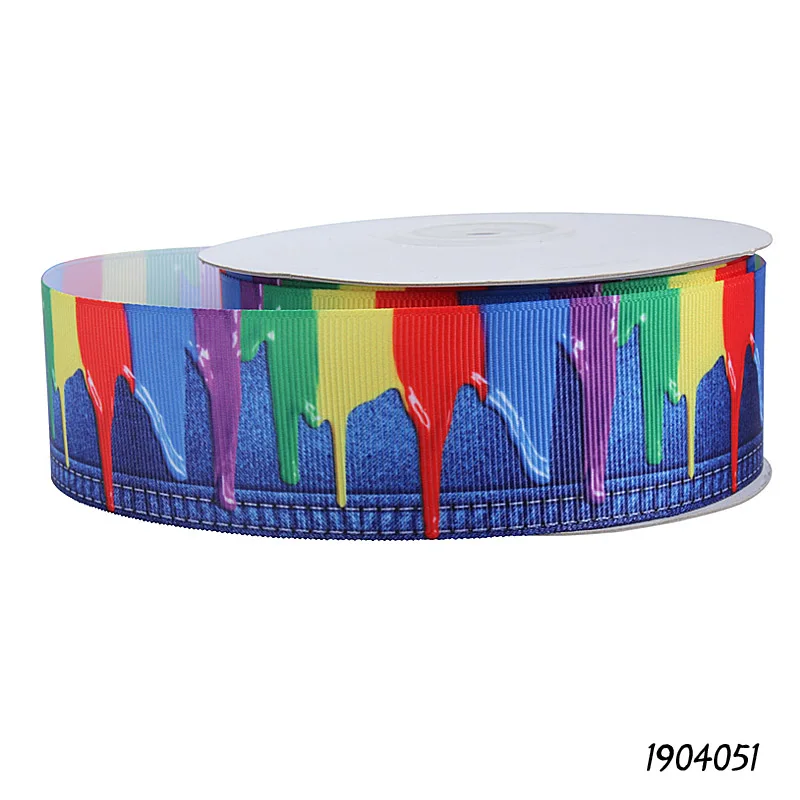 (50 ярдов/партия) Популярная лента для бантов волос с принтом 1-1/2&quot | Дом и сад
