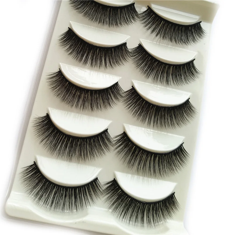 5 пар 3D накладные ресницы из искусственной норки тонкие пушистые многослойные