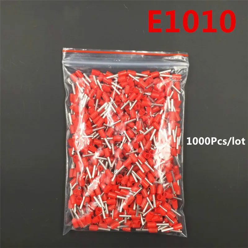 1000 шт. изолирующие трубки E1010 клеммы 1MM2 18AWG кабельный соединитель обжимы E черные