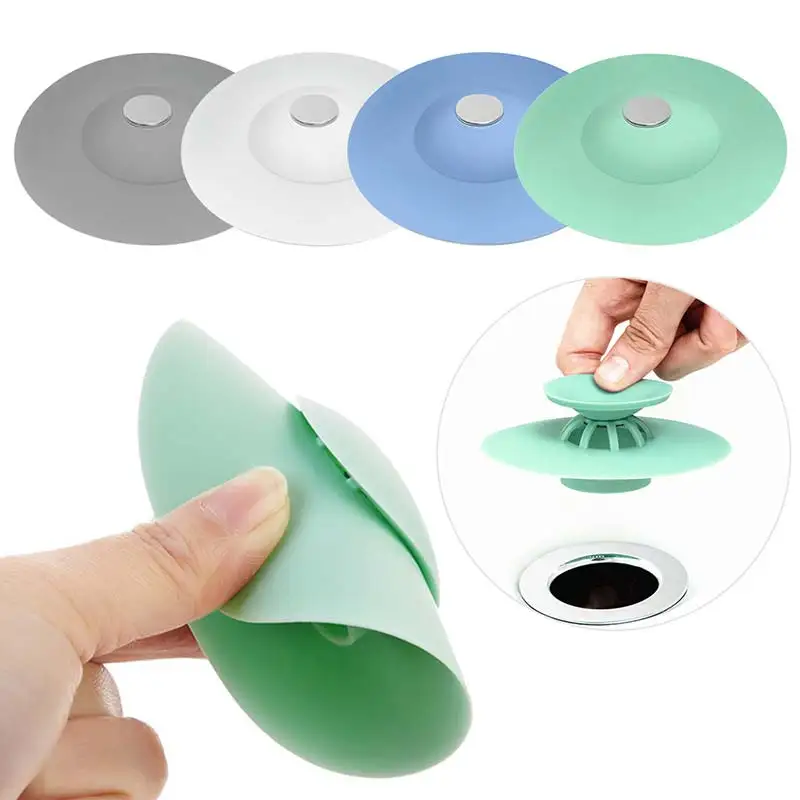 

Sink Drain Stopper Silicone Strainer Shower Bathtub Floor Water Stopper Rubber Kitchen Bathroom Deodorant Plug Hair Pickups Home