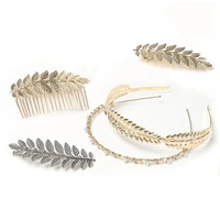 comb slides gold or silver wedding party roman leaf hair beautiful bridal