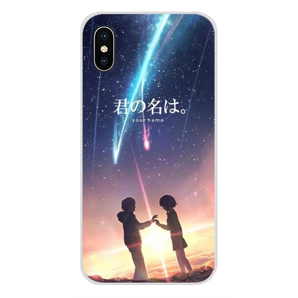 Чехол из ТПУ для Apple iPhone X XR XS 11Pro MAX 4S 5S 5C SE 6S 7 8 Plus ipod touch 5 6 японское аниме Твое имя Kimi