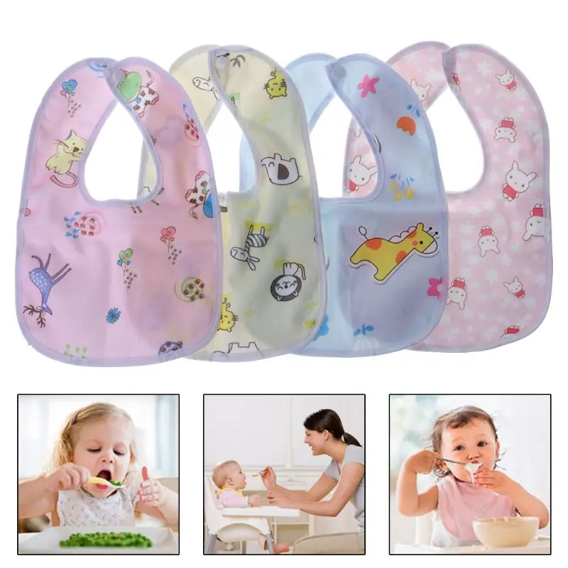 

Baby Bib Waterproof Cartoon Cute Buckle Bandana Burp Saliva Towel Boys Girls Feeding Apron Bib Infant Children Supplies