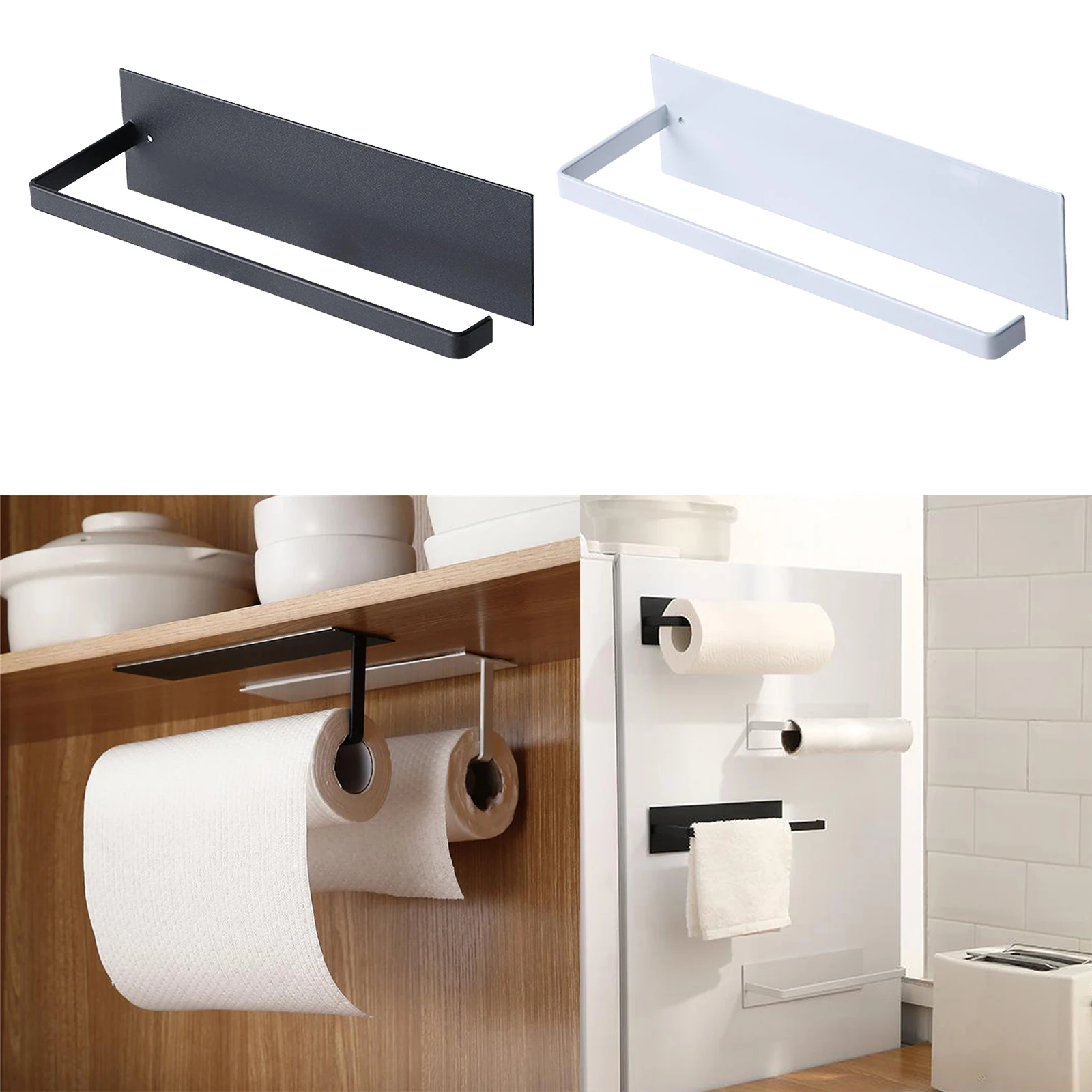

Bathroom Toilet Tissue Roll Holder Under Cabinet Self Adhesive Rustproof