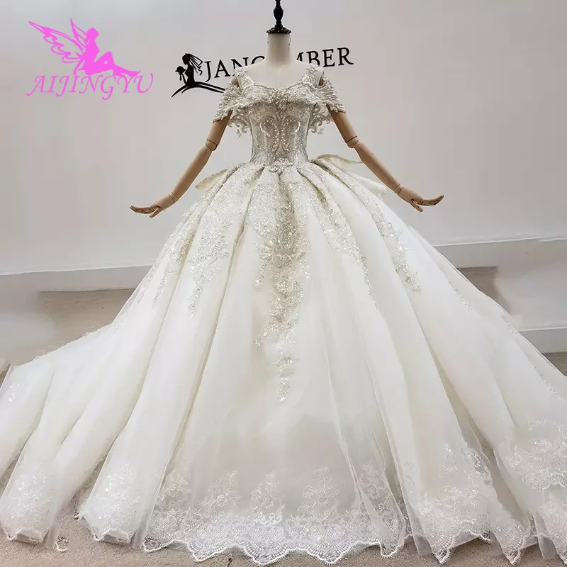 

AIJINGYU Plus Size Dresses With Royal Ball White Modests 2021 Classy Gownes Wedding Dress Czech Republic