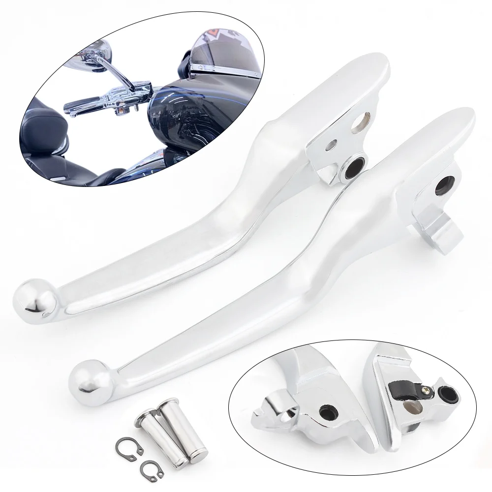 

Motorcycle Chrome Brake Clutch Hand Levers For Harley Touring Road King FLHR Electra Glide FLHT FLHTC Road Glide FLTR Aluminum