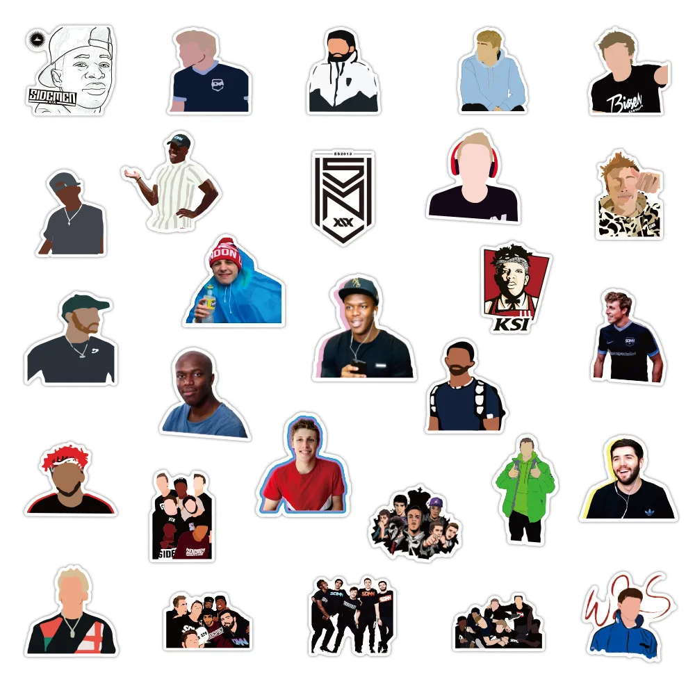 

10/50PCS Sidemen Stickers DIY Snowboard Laptop Luggage Fridge Guitar Graffiti Waterproof Classic Kid Toy Stickers