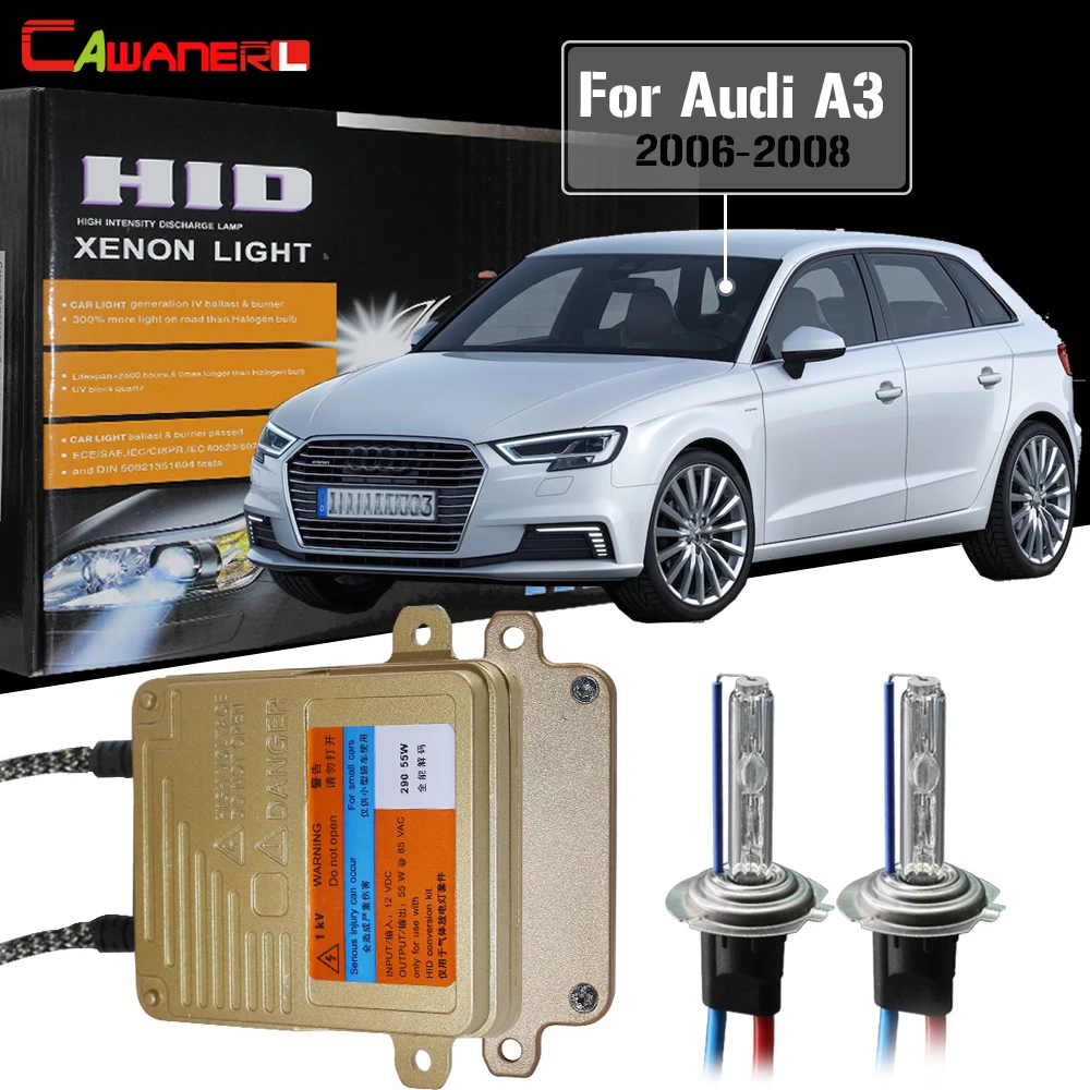 

Cawanerl 55W No Error HID Xenon Kit Canbus Bulb Ballast AC 3000K-8000K Car Light Headlight Low Beam For Audi A3 2006 2007 2008