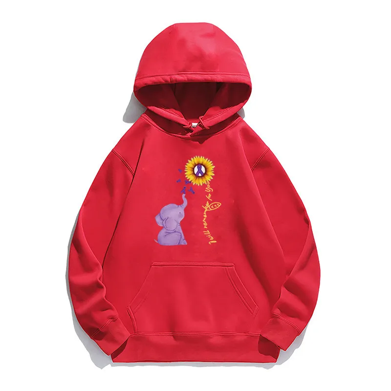 

Women Hoodie Elephant Sunflower Printed Hoodies Women Fleece Long Sleeve Loose Sweatshirt with Hat Girls Pullovers Winter
