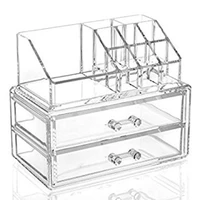 home storage and organization clear acrylic cosmetic makeup organizer 2 layer storage organizer