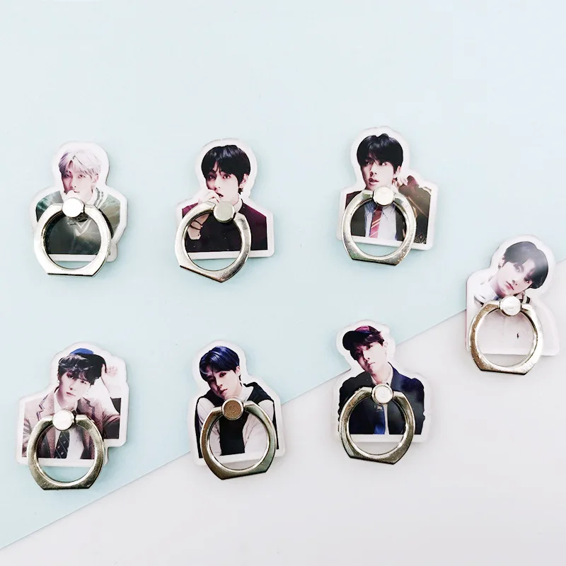 7 шт./лот KPOP кольцо с пряжкой для телефона JUNG KOOK JIMIN JIN SUGA J HOPE карта души поддержка
