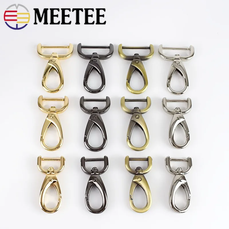 

10pcs Meetee 16/20/25/32mm Metal Luggage Bag Dog Buckle Clasps Bags Chain Movable Screw Hooks DIY Sewing Key Accessories