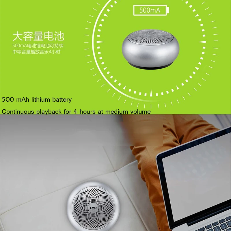 Портативная Bluetooth Колонка EWA A110MINI MP3 плеер для компьютера/телефона Беспроводная