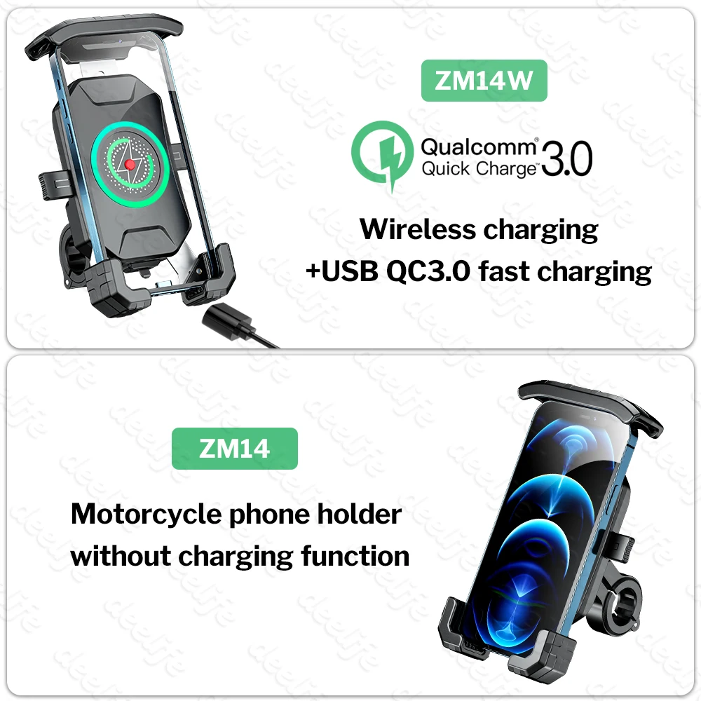 

Deelife Phone Holder Motorcycle Wireless Charger Mobile Support for Moto Motorbike Scooter Handlebar Mount Smartphone Stand