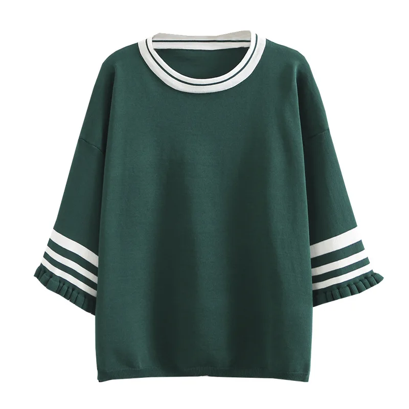 

Женская футболка большого размера, сезон весна-лето 2021, модная повседневная одежда, топы больших размеров с расклешенными рукавами, женская...