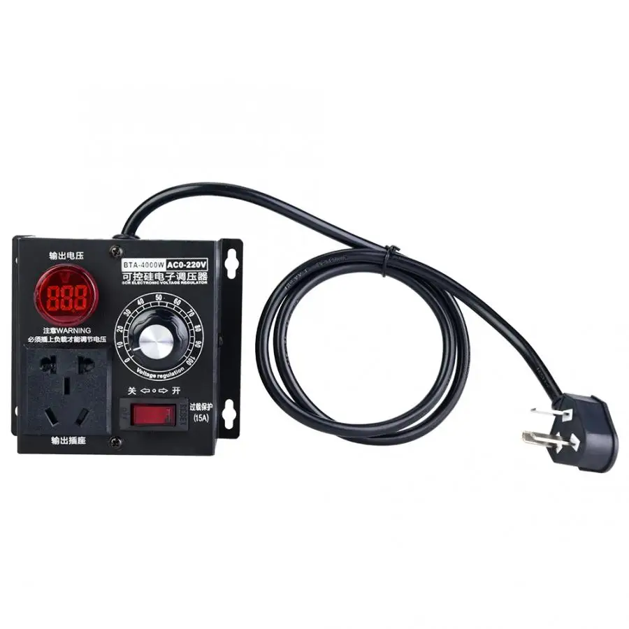 Электронный регулятор напряжения переменного тока 220 В 4000 Вт SCR контроллер