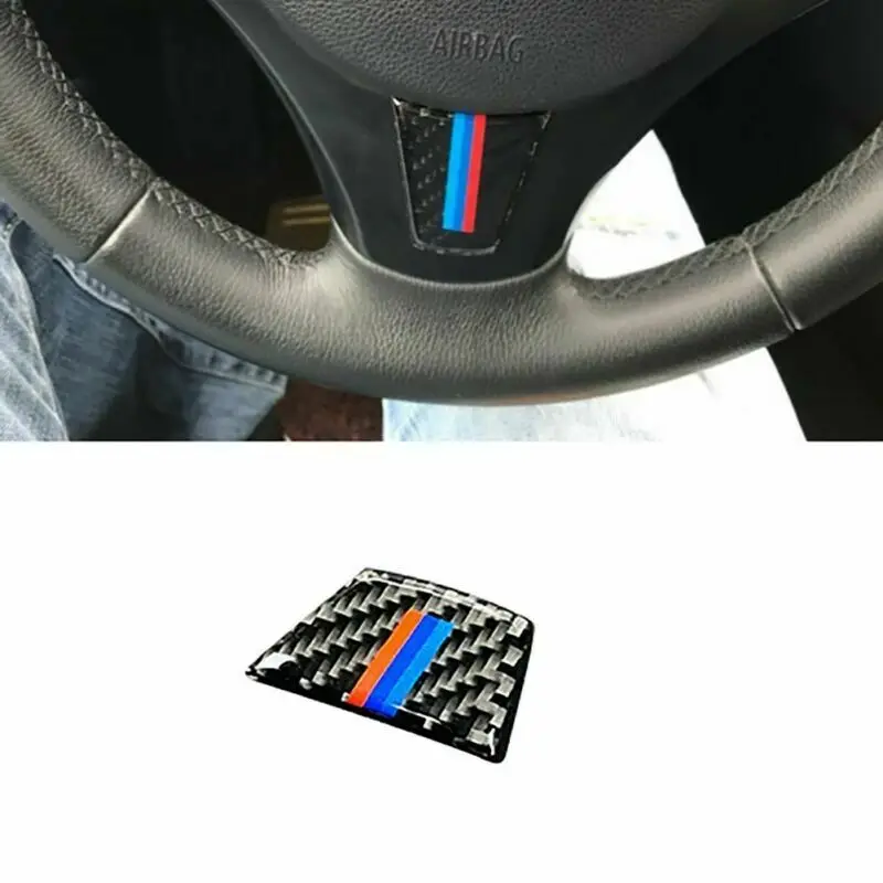 

Автомобильный руль из углеродного волокна M полоса эмблема наклейка для BMW 3 серии E90 E95