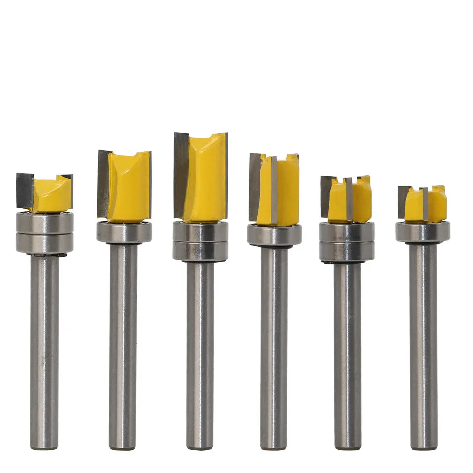 

1pc Bearing Flush Trim Router Bit for wood 6mm Shank straight bit Tungsten Woodworking Milling Cutter Tool