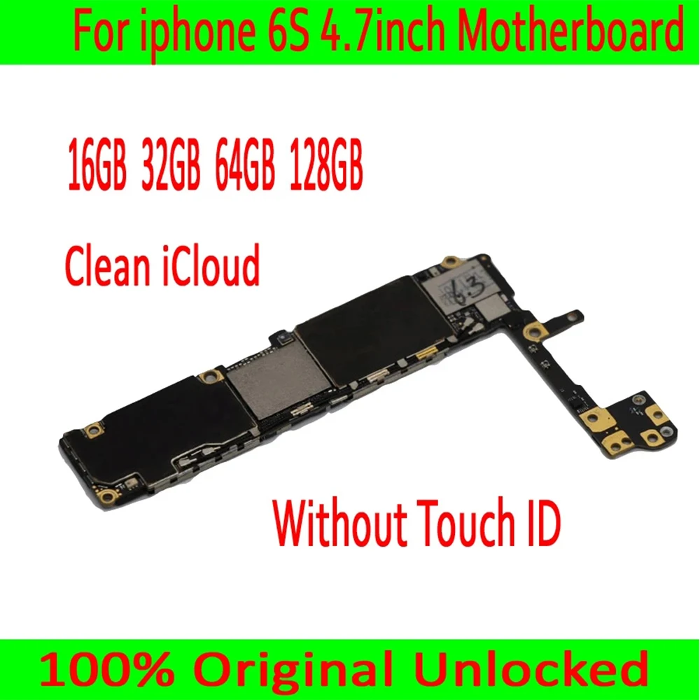 

Full unlocked for iphone 6S 6 S Motherboard With/Without Touch ID,Original for iphone 6S Mainboard with Full Chips,16GB 64G 128G