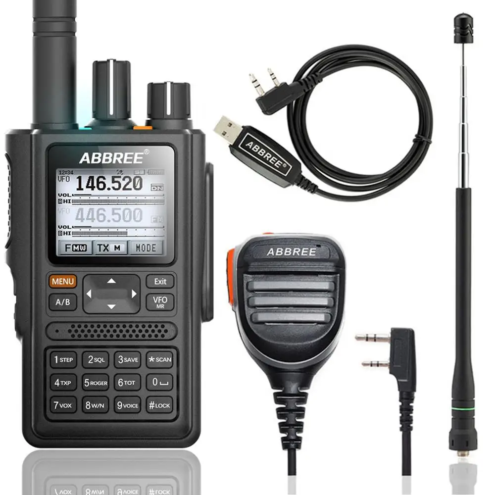 as picture 1 ABBREE AR-F8 gps 6 полос двойной дисплей двойной режим ожидания 999CH Многофункциональный VOX DTMF SOS ЖК-дисплей цветной дисплей рация радиоприемник - Цвет: as picture 1